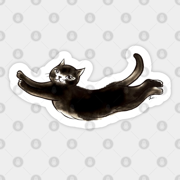 Black cat lady Sticker by juliewu